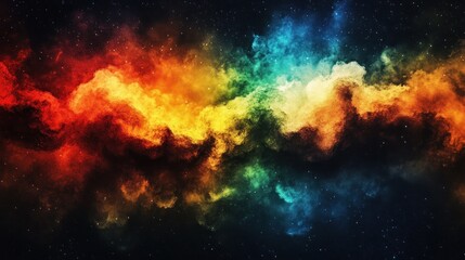 Obraz premium A vibrant cosmic cloud of colors resembling a nebula in space.