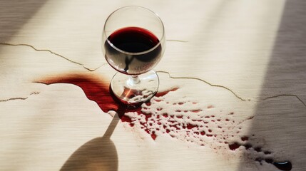 glass red wine stain