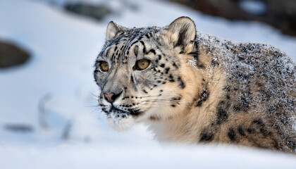 Fototapeta premium Endangered Snow Leopard in the Wild