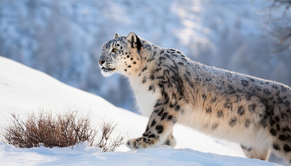 Obraz premium Endangered Snow Leopard in the Wild