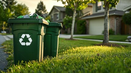 Recycling Bins on a Sunny Day