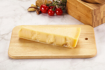 Hard parmesan cheese piece triangle