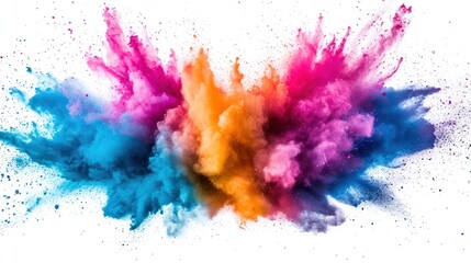A vibrant explosion of colored powder creating a dynamic and artistic visual effect.