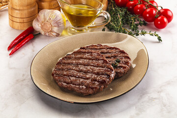 Grilled beef cutlet for burger
