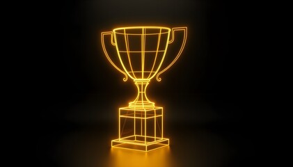 Fototapeta premium Wireframe Gold Trophy