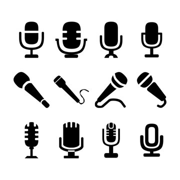 michrophone vector icon. michrophone sign on white background.