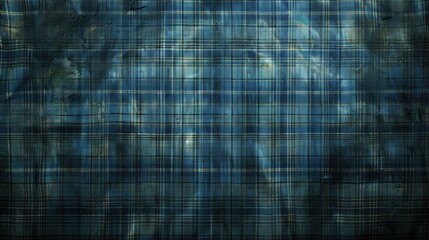 Fototapeta premium Blue Plaid Wall Design, a vibrant and traditional textile pattern, perfect for enhancing interior spaces with a classic touch.