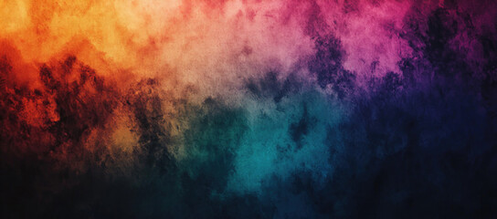 Abstract textured gradient background blending orange, teal and red tones with rough grunge effect