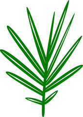 Hawaiian Jungle Leaf Vector Art for Botanic Wallpaper. Tropical Vegan Design. Exotic Botanical Element. Organic Nature Illustration for Eco Home Decor.