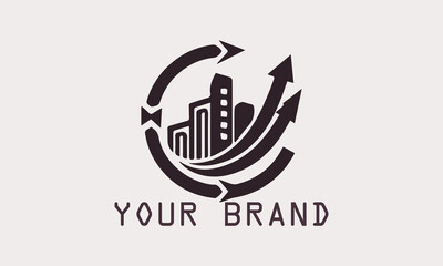Business Flow Chart Vector Logo Arrow Illustration for Business Strategy, Path to Success and Map to Goals