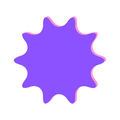 Blank badge sticker label with purple color, element for decoration, PNG format file