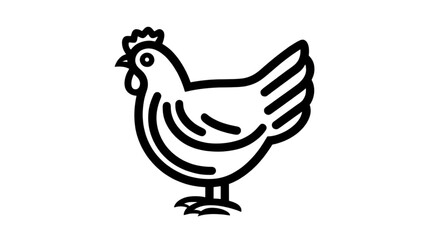 Hen icon isolated on white background 