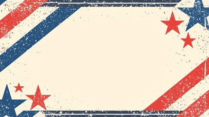 A customizable poster template adorned with a starry and striped border, ideal for honoring and celebrating service.