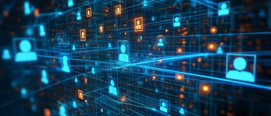 Fototapeta premium The Future Workforce Grid, Digital Skills Gap and Workforce Development