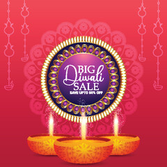 Happy diwali festival greeting card