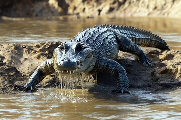 Fototapeta premium alligator in the swamp