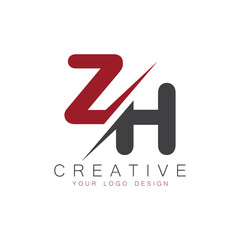 ZH initial monogram logo with creative design.