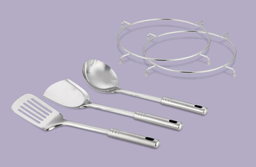 new modern ai high technology luxury beautiful electronic product design grey color rice and soup cooker pot pan on white background for house kitchen and restaurant