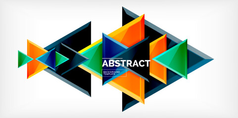 Abstract background - glossy triangles. Vector Illustration For Wallpaper, Banner, Background, Card, Book Illustration, landing page