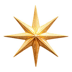 Golden Star with Sharp Points and Shiny Finish
