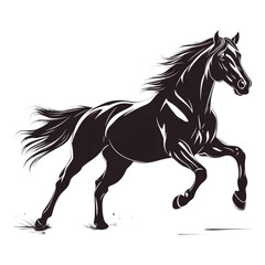 Obraz premium Sleek Black Horse in Motion