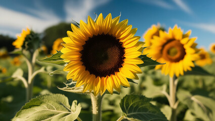 Fototapeta premium sunflower field in the summer