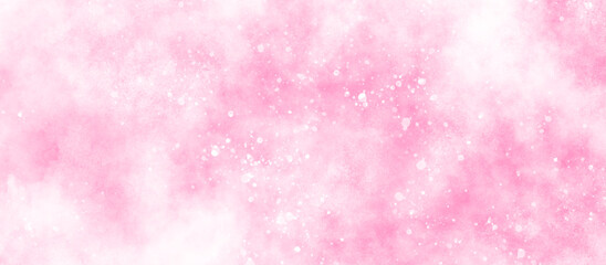 beautiful pink watercolor background with various bokeh surrounding randomly, soft pink texture with smoke and clouds, blurry and empty smooth pink abstract background with bubbles.