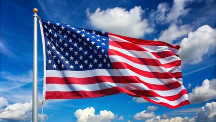 Obraz premium american flag waving in the wind