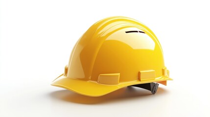 Fototapeta premium Yellow Hard Hat on a White Background