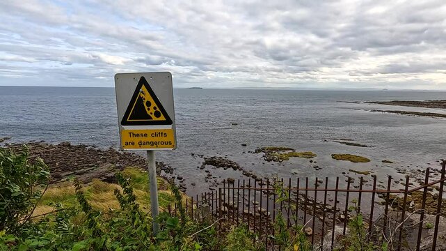 Coastal Warning Sign in Crail, Fife