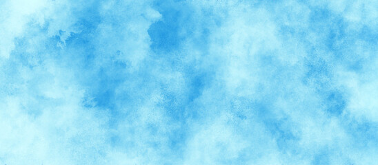 blurred and grainy Blue powder explosion on white background, Soft and clear blue watercolor cloudy sky background, texture blue white paper background, Blue watercolor cloudy sky background.