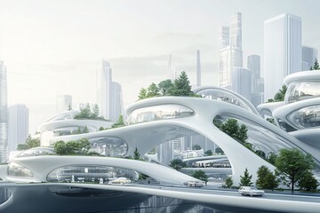 Fototapeta premium 28. AI-driven urban environment, futuristic city, advanced technology, digital society