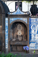 wall with azulejos mosaic