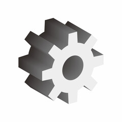 Isometric view of a machine gear with eight gear teeth