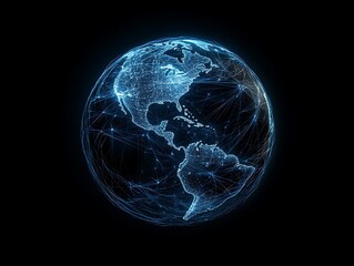 space, earth, planet, blue, black, connection, digital, illustration, globe, universe, fantasy, world, technology, galaxy, backdrop, color, sun, concept, futuristic, stars, design, glow, motion, fract