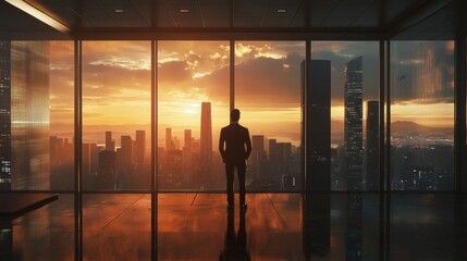 Fototapeta premium City Skyline Sunset.