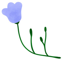 Cute watercolor painting flower element.