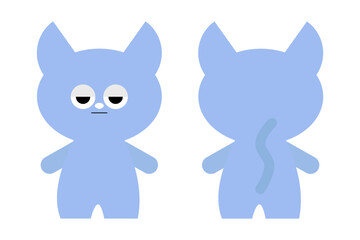 ねこのイラスト　表情　シンプル