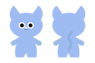 ねこのイラスト　表情　シンプル