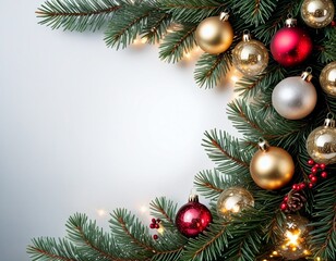 A Christmas tree with many ornaments, including red and gold balls
