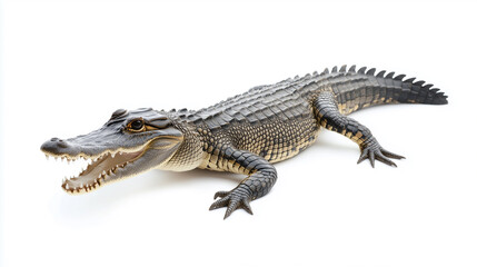 Naklejka premium American Alligator on White Background