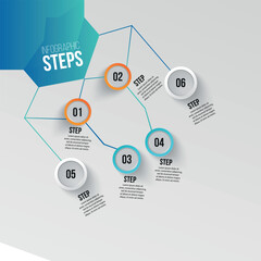 Modern business infographic circle with step by steps.