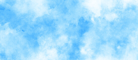 blurred and grainy Blue powder explosion on white background, Soft and clear blue watercolor cloudy sky background, texture blue white paper background, Blue watercolor cloudy sky background.