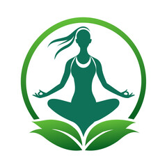 Yoga logo silhouette, meditation relaxation silhouette, set of Yoga icons