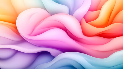 A colorful, abstract painting of a rainbow with a purple and pink swirl. The painting is full of vibrant colors and has a dreamy, whimsical feel to it