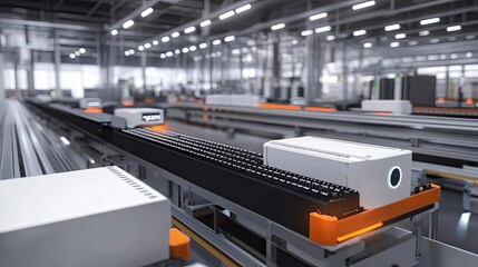 Obraz premium Automated Production Line in a Modern Factory