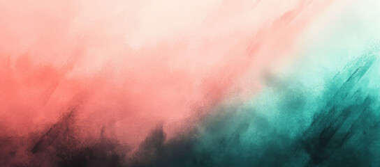 Fototapeta premium Abstract gradient background blending coral and teal hues with smooth texture and soft brush strokes