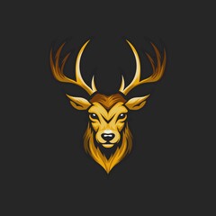 Black and Yellow Illustrative Deer Animal Logo - 1