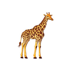 Naklejka premium Cute cartoon giraffe vector childish vector illustration in flat style. For poster, greeting card and baby design. for alphabet letter G Upper case or capital letter for children learning ABC