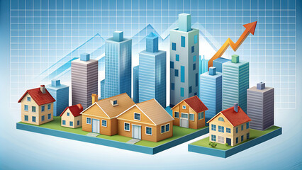 Fototapeta premium Real estate market growth and investment properties